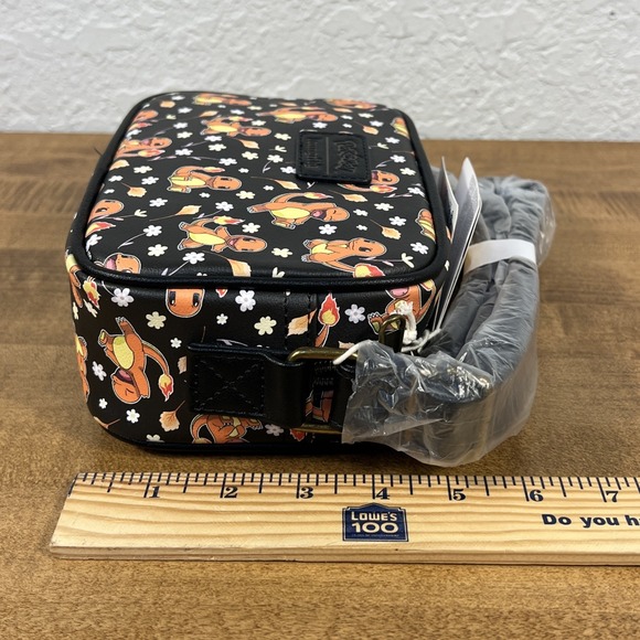 Loungefly Pokemon Charmander Black Floral Crossbody Bag NWT - Picture 13 of 13
